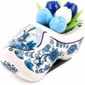 Afbeelding van Souvenir Magneet Klomp Met Tulpen Holland Delfts Blauw 5 Cm Een Stuk