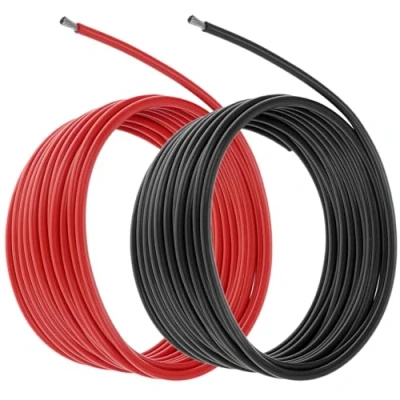 Afbeelding van QWORK® 12 gauge siliconen draad AWG 3,3 mm² 680 strengen vertind koper elektrische kabel flexibele batterijkabel 2.5m zwart 2.5 m rood