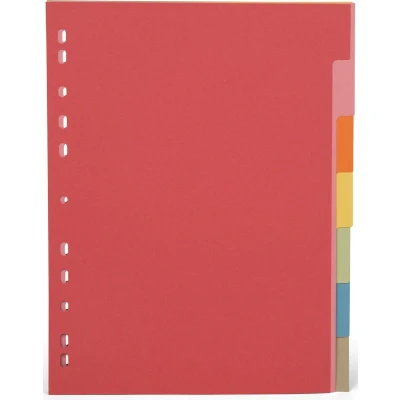 Afbeelding van Pergamy Tabbladen Ft A4, 11 gaatsperforatie, Extra Sterk Karton, Geassorteerde Kleuren, 7 Tabs
