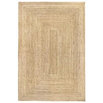 Afbeelding van HAMID Vloerkleed Van Jute, Tapijt Alhambra Natuurlijk, 100% Natuurlijk Handgeweven, Voor Woonkamer, Slaapkamer, Eetkamer, Gang, Ingang (360x220cm)