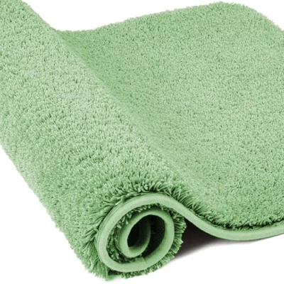 Afbeelding van wyewye Microvezel badmat, deurmat, 2 cm super dik badtapijt, absorberend badkamertapijt, 60 x 90 cm, lichtgroen