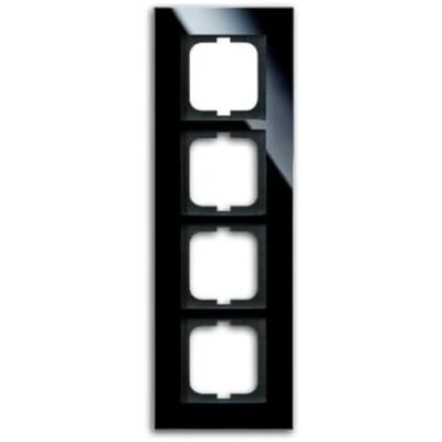 Afbeelding van Abb busch jaeger carat 4 voudig afdekraam glanzend horizontaal verticaal 320x107x11mm ip20 zwart ral9005 2cka001754a4325