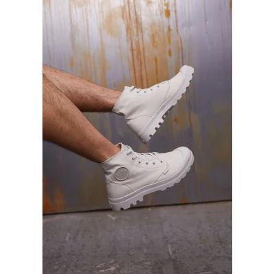 Afbeelding van Palladium MONO Chrome Unisex Veterboots, Heren, Maat: 46, Rainy day Textiel