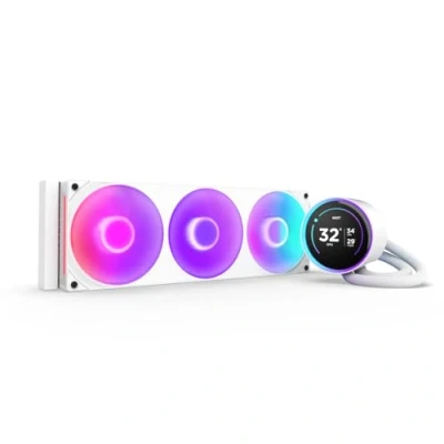 Afbeelding van NZXT Kraken Elite 360 RGB AIO CPU Liquid Cooler 360mm Radiator F360 Core Fan Aanpasbare 2,72 IPS LCD Turbine Pump Intel LGA 1700, 1200/115X, 1851 AMD AM5, AM4 Wit