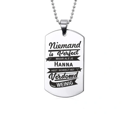 Afbeelding van Niemand Is Perfect Hanna RVS Ketting