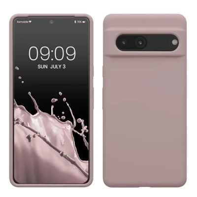 Afbeelding van kwmobile telefoonhoesje geschikt voor Google Pixel 7 Hoesje met siliconen coating Smartphone case in licht oudroze