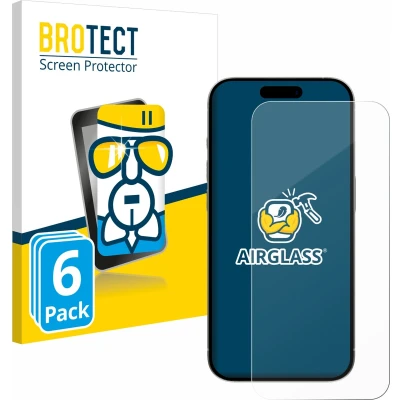 Afbeelding van BROTECT Glas Screen Protector voor Apple iPhone 15 Pro (6 Stuks) Schermbeschermer [9H Hardheid, Beschermglas Folie niet Gehard Glas]