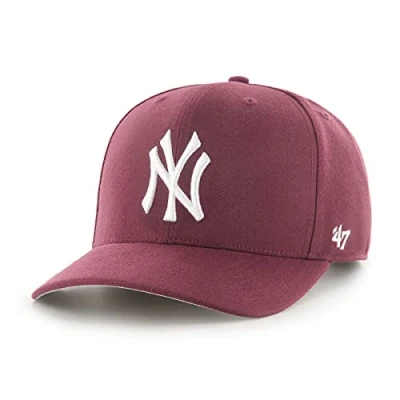 Afbeelding van 47 MLB New York Yankees Cold Zone MVP DP Unisex baseballpet, snapback, wit logo, kleur, Donker Maroon, One size