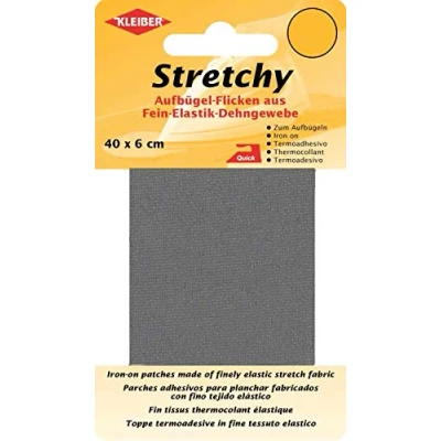 Afbeelding van Kleiber Co.GmbH Stretchy opstrijkbare haken, 100% polyester, grijs, 40 x 6 0,05 cm