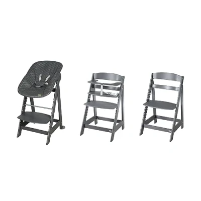 Afbeelding van roba Trap kinderstoel Born Up antraciet Set 2 in 1 incl. bovenblad grafiet gewatteerd