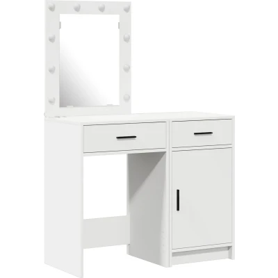 Afbeelding van vidaXL Kaptafel Set van 2 Wit Bewerkt hout Rechthoekig