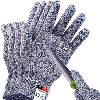 Afbeelding van Snijbestendige handschoenen voedselkwaliteit niveau 5 bescherming, upgrade veiligheid snijden voor keuken, vlees snijden, houtsnijwerk, mandoline en meer, 2 paar (M L), THOMEN
