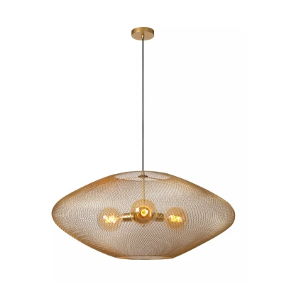 Afbeelding van Lucide MESH Hanglamp Ø 88 cm 3xE27 Mat Goud / Messing
