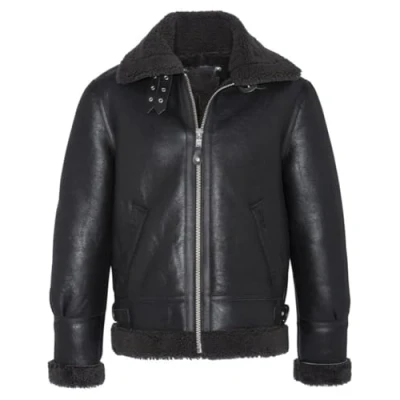 Afbeelding van Schott NYC Leren herenjas, zwart/grijs., XL