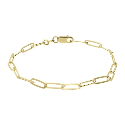 Afbeelding van Lucardi Dames Zilveren goldplated Armband paperclip 925 Zilver Goudkleurig 19 cm