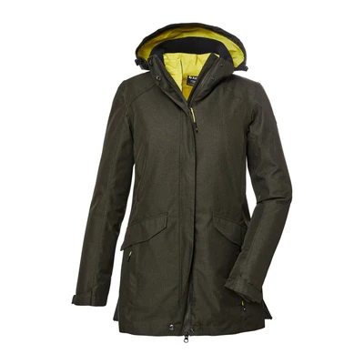 Afbeelding van killtec Dames 3 in 1 outdoorjas/functioneel jack met afritsbare capuchon en inritsbaar gewatteerd KOW 17 WMN JCKT, dark olive 36, 39700 000