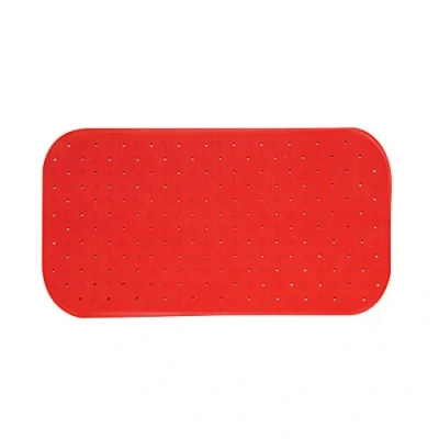 Afbeelding van MSV Douche/bad anti slip mat badkamer rubber rood 36 x 76 cm Badmatjes