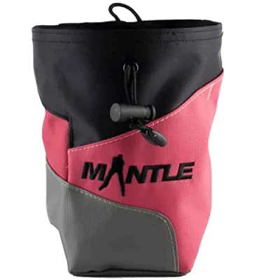 Afbeelding van Mantle Chalkbag Krijtzak Crimpy in zwart/abrikoos/grijs voor klimkrijt om te boulderen en klimmen