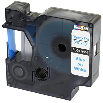 Afbeelding van Prestige Cartridge Compatibel 40914 S0720690 Blauw op Wit Tape Cassette voor LabelManager LM 160 210D 280 360D 420P 500TS PnP MobileLabeler LabelPoint LabelWriter LW 400 450 Duo (9mm x 7m)
