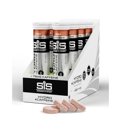 Afbeelding van Science in Sport SIS Go Hydro + cafeïne Bruistabletten 300mg Elektrolyten en 75 mg Cola Smaak 8x20 (160) Tabletten voordeelverpakking