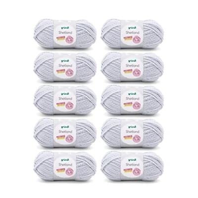 Afbeelding van Gründl Shetland wol (modieus en zacht breigaren van 80% polyacryl 20% wol, 100 g/170 m, naalddikte: 7 8, 10 x g), lichtgrijs melange, 55 40 cm
