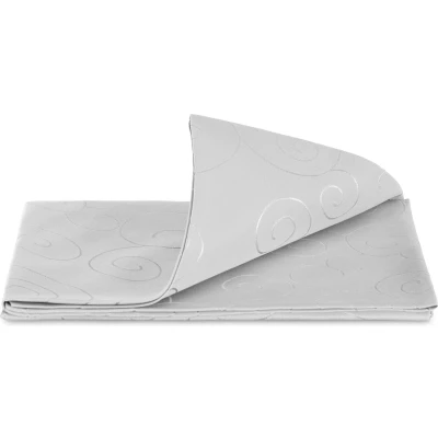 Afbeelding van JEMIDI tafelkleed ornamenten zijdeglans edele tafelhoes Lichtgrijs Vorm Rond Maat 135x135