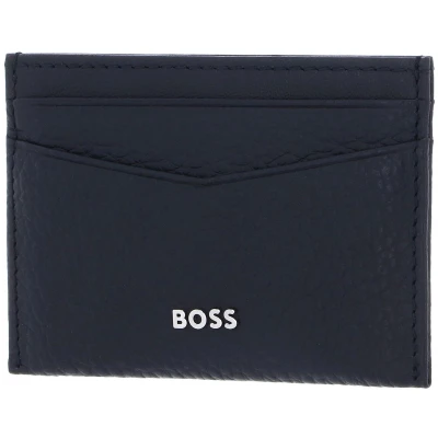 Afbeelding van BOSS Leren Kaarthouder New Crosstown Card Holder Dark Blue Donkerblauw