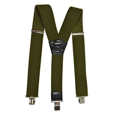 Afbeelding van Olata Heren Heavy Duty Bretels met Extra Brede Banden 5 cm. Olijfgroen