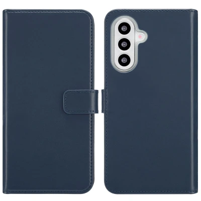 Afbeelding van Samsung Galaxy A26 Hoesje Echt leder Selencia Bookcase Blauw Telefoonhoesje