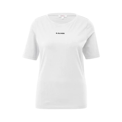 Afbeelding van s.Oliver Elastisches MIT Label Tshirt basic, Dames, Maat: 46, Ecru