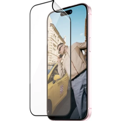 Afbeelding van Screenprotector Apple iPhone 15: PanzerGlass Matrix Recycled Ultra Wide Fit Anti Bacterial incl. applicator Plastic