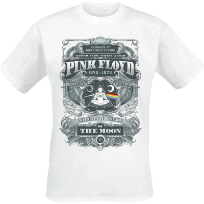Afbeelding van Pink Floyd DSOTM 1972 T shirt wit XL Katoen Band merch, Bands