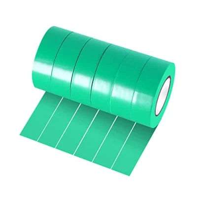Afbeelding van Xrkuu 6 rollen groene elektrische tape, 18 mm x 10 m PVC isolatietape, waterdichte sterke zelfklevende tape voor draadprojecten, isolatie en reparatie gebroken draden