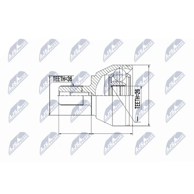 Afbeelding van Homokineet reparatie set, aandrijfas NTY NPZ FR 016
