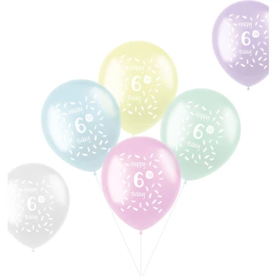 Afbeelding van Folat Ballonnen Pastel 6 Jaar 33 cm stuks