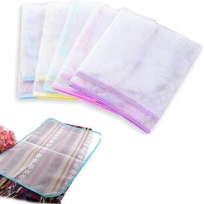 Afbeelding van strijkdoek, 4 stuks beschermbeugeldoek, mesh, pad, beschermende hittebestendige mesh stof, strijkkleding, scorch isolatie, afdekking, mat voor eenvoudig strijken,