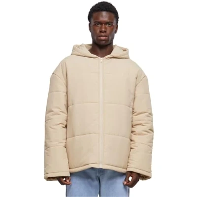 Afbeelding van Urban Classics Hooded Puffer Winterjas, Heren, Maat: XL, Wetsand