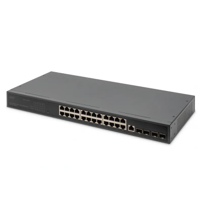 Afbeelding van Digitus DN 80223 netwerk switch Unmanaged L3 Gigabit Ethernet (10/100/1000) 1U Zwart