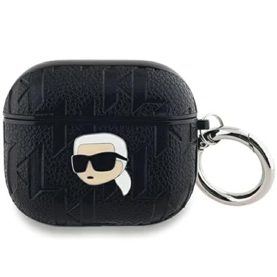 Afbeelding van Karl Lagerfeld Monogram Head case voor AirPods 3 zwart