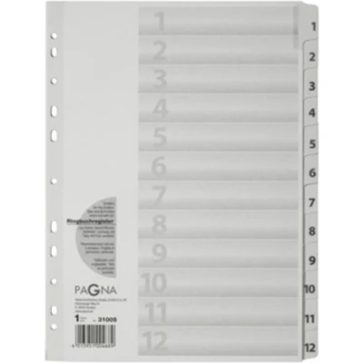 Afbeelding van Pagna 31005 08 register A4, 12 delig, 1 12, wit