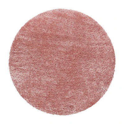 Afbeelding van Rond Vloerkleed Shine Shaggy 80cm Roze 123vloerkleed.nl is de online webshop voor vloerkleden en woonaccessoires.
