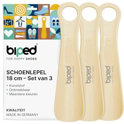 Afbeelding van biped set van 3 schoenlepels kunststof 18 cm schoenlepel Duitse productie z1570(ivoor)
