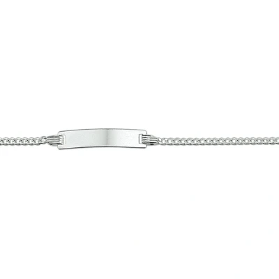 Afbeelding van Zilver Gerhodineerde Graveerarmband gourmet plaat 4 1321351 11 cm