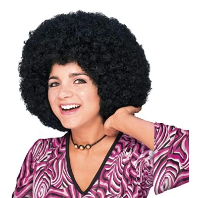 Afbeelding van Rubie &#039;s Officiële Afro Pruik Zwart Eén Maat Voor Volwassenen