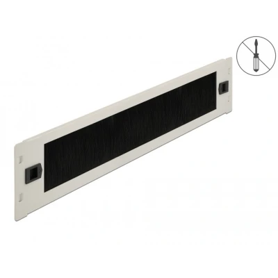 Afbeelding van Delock 19″ kabelmanagement borstelstrip zonder gereedschap 2 U grijs