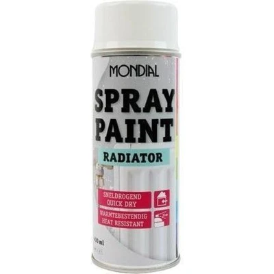 Afbeelding van Mondial Verf Spuitbus Radiatorlak Wit 400ml Sneldrogend