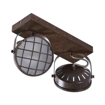 Afbeelding van Lindby buitenspot 2lichts Metaal, glas H: 18 cm G9 roest, wit