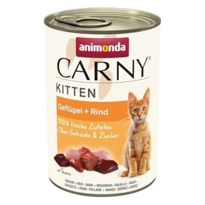 Afbeelding van animonda Carny Kitten natvoer voor katten, kittens, gevogelte + rundvlees, 12 x 400 g