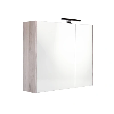 Afbeelding van Best Design Happy spiegelkast met verlichting mdf 80x60 cm grijs ei
