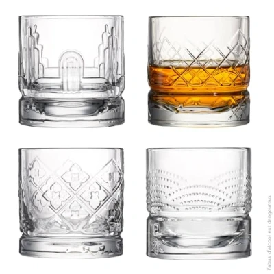 Afbeelding van La Rochère Dandy whiskeyglas 30 cl set van 4 Transparant